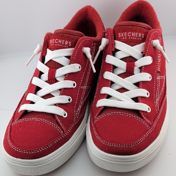 Skechers Red Canvas Low-Top Sneakers with White Accents - Picture 8 of 8